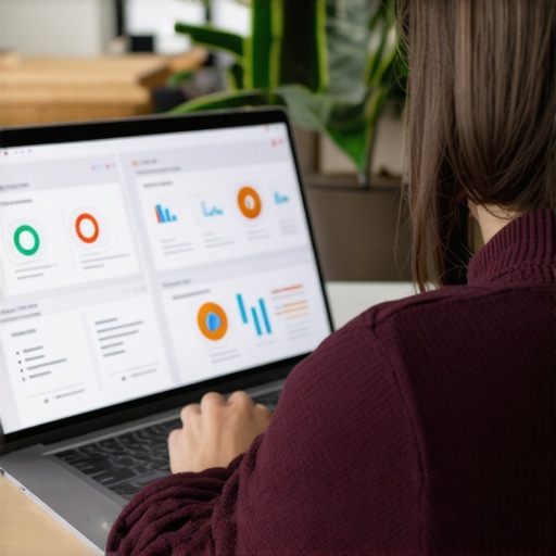 Using SEO Tools for Local Rankings Person analyzing local SEO data on a laptop with ranking dashboards.