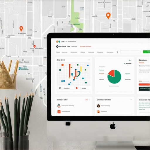 Screenshot of SEO dashboard with Dallas map and analytics data