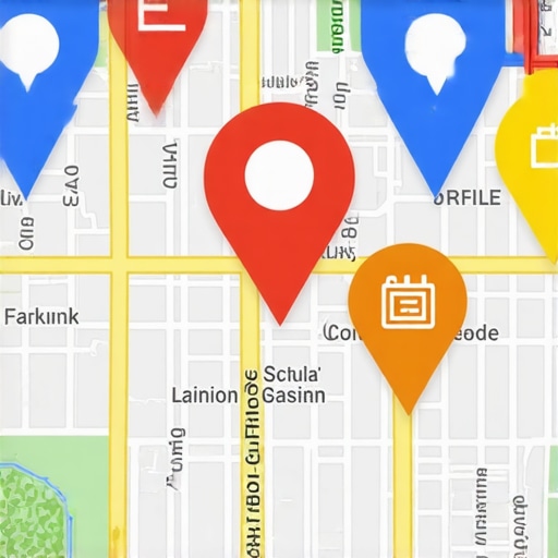 Map illustration showing a Dallas business location with SEO icons
