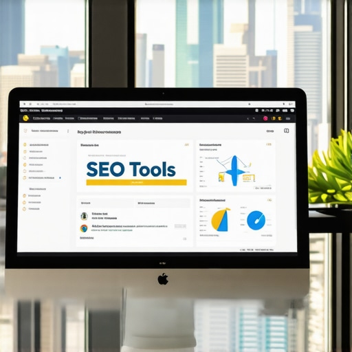 SEO Tools for Local Dallas Ranking Screenshot of SEO software displaying local pack stats with Dallas skyline in the background
