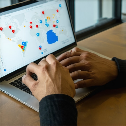 Person analyzing local SEO data on a laptop for Dallas business rankings.
