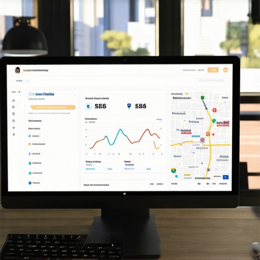 Desk setup with SEO analysis tools displaying Dallas local search rankings.