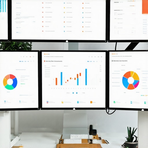 An analyst monitoring local SEO analytics on multiple screens.