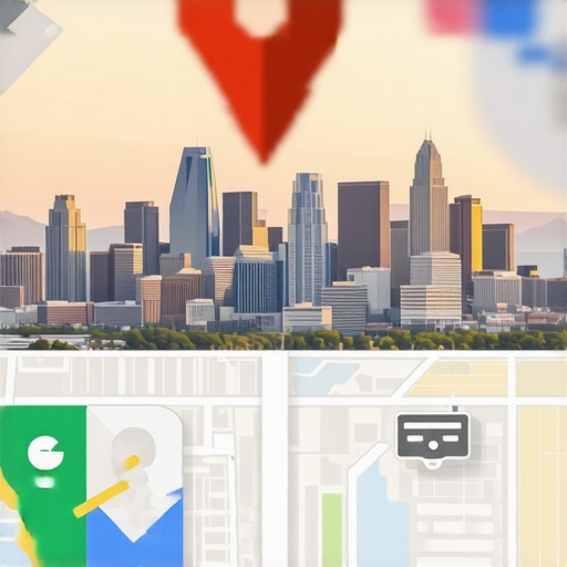 Illustration of Dallas cityscape with Google Maps and SEO symbols highlighting regional signals.