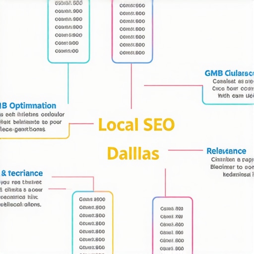 Diagram illustrating local SEO tactics for Dallas business visibility