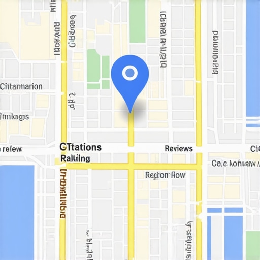 Diagram illustrating how citations, reviews, and content improvements boost Dallas Google Maps visibility