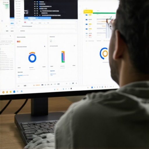 Business owner reviewing local SEO metrics on a computer in Dallas.