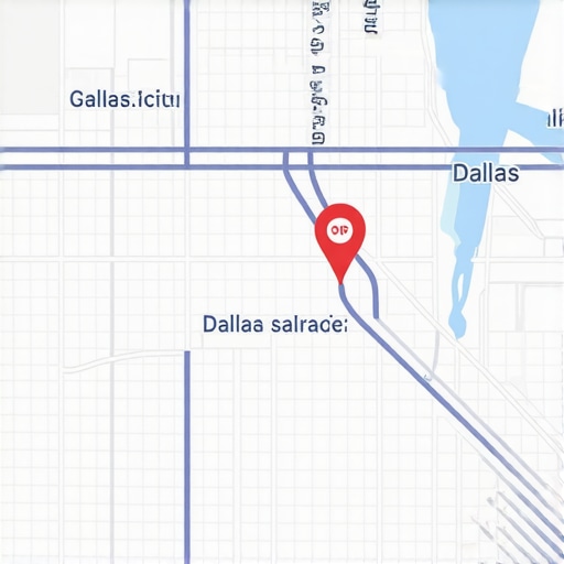 Map showing Dallas highways and local business locations for SEO strategy